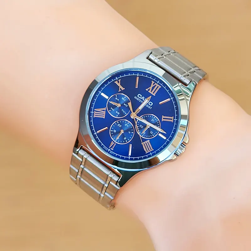 Casio Enticer Stainless Steel Blue Dial Men's Watch | MTP-V300D-2A